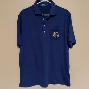 Polo by Ralph Lauren Navy Short-Sleeve Sailing Polo Shirt Size L men’s